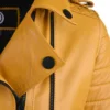 Golden Edge Women's Mustard Leather Jacket (4)