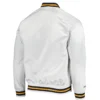 Golden State Warriors Hardwood Classics Raglan Full-Snap Satin White Varsity Jacket LeatherMoto