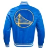 Golden State Warriors Retro Classic Satin Royal Blue Jacket (8)