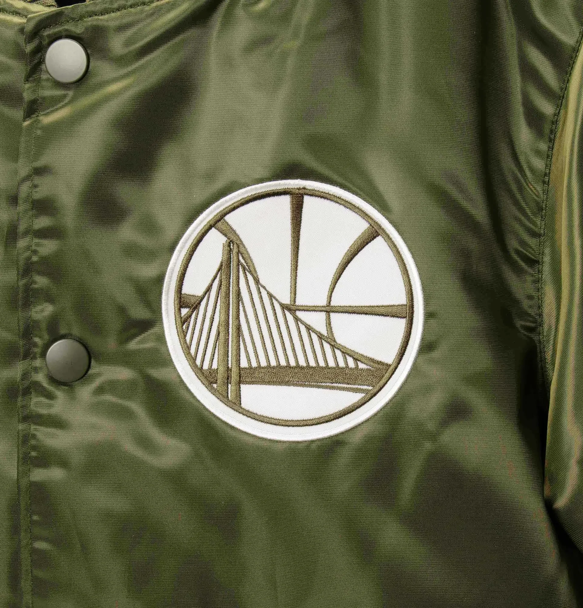 Golden State Warriors Starter Full-Snap Satin Green Jacket LeatherMoto (5)