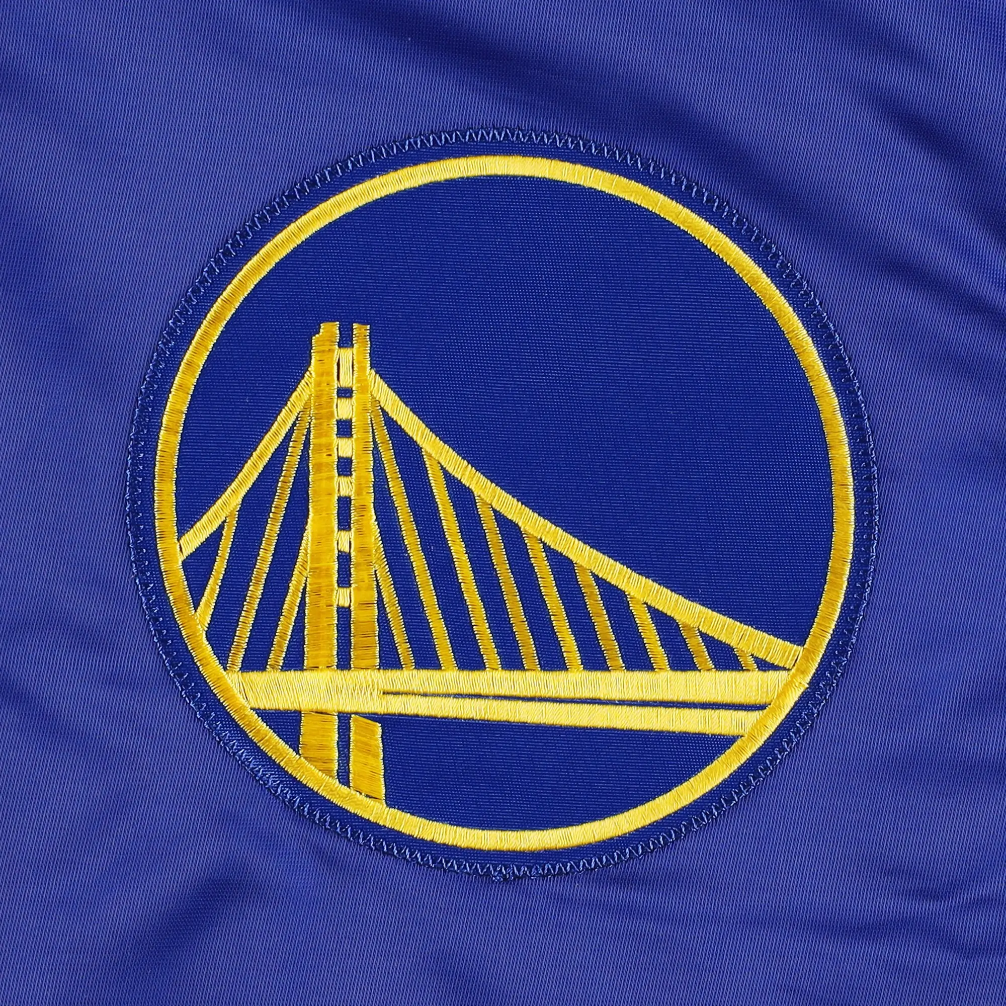 Golden State Warriors Starter Pick & Roll Full-Snap Satin Royal Blue Varsity Jacket LeatherMoto (3)