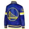 Golden State Warriors Starter Youth Home Game Full Snap Royal Blue Satin Varsity Jacket - Image 2