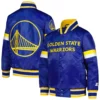 Golden State Warriors Starter Youth Home Game Full Snap Royal Blue Satin Varsity Jacket - Image 3