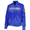 Golden State Warriors Women's Classics Full-Snap Royal Blue Satin Jacket LeatherMoto (1)