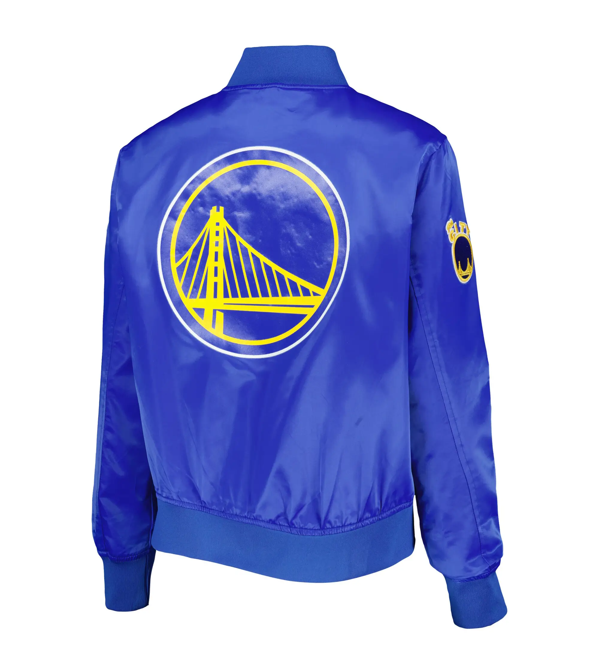 Golden State Warriors Women's Classics Full-Snap Royal Blue Satin Jacket LeatherMoto (4)