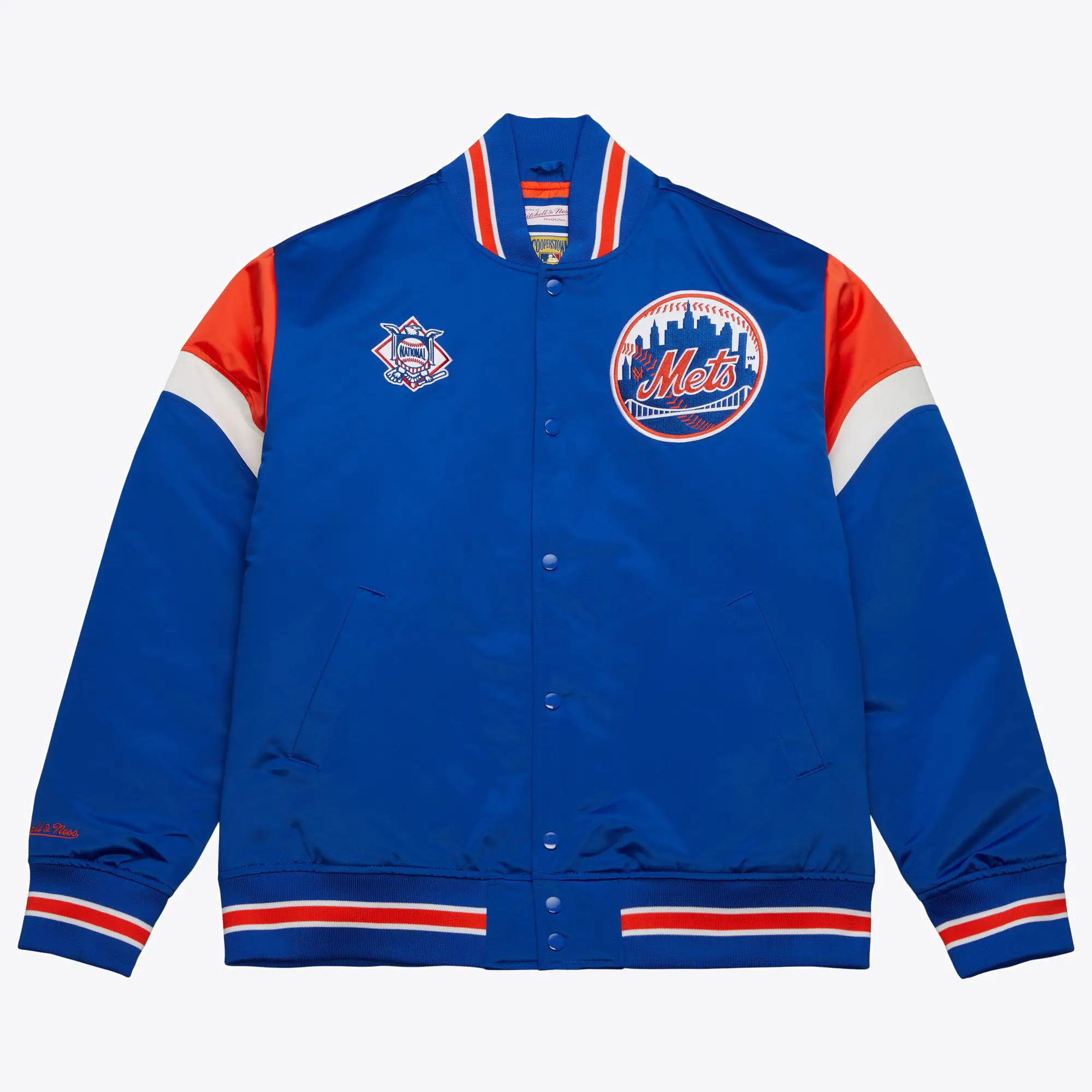 Heavyweight-Satin-Jacket-New-York-Mets leather moto 1