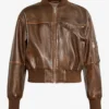 Heritage Women Brown Vintage Bomber Leather Jacket - LeatherMoto (1)