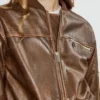 Heritage Women Brown Vintage Bomber Leather Jacket - LeatherMoto (2)