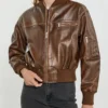 Heritage Women Brown Vintage Bomber Leather Jacket - LeatherMoto (3)