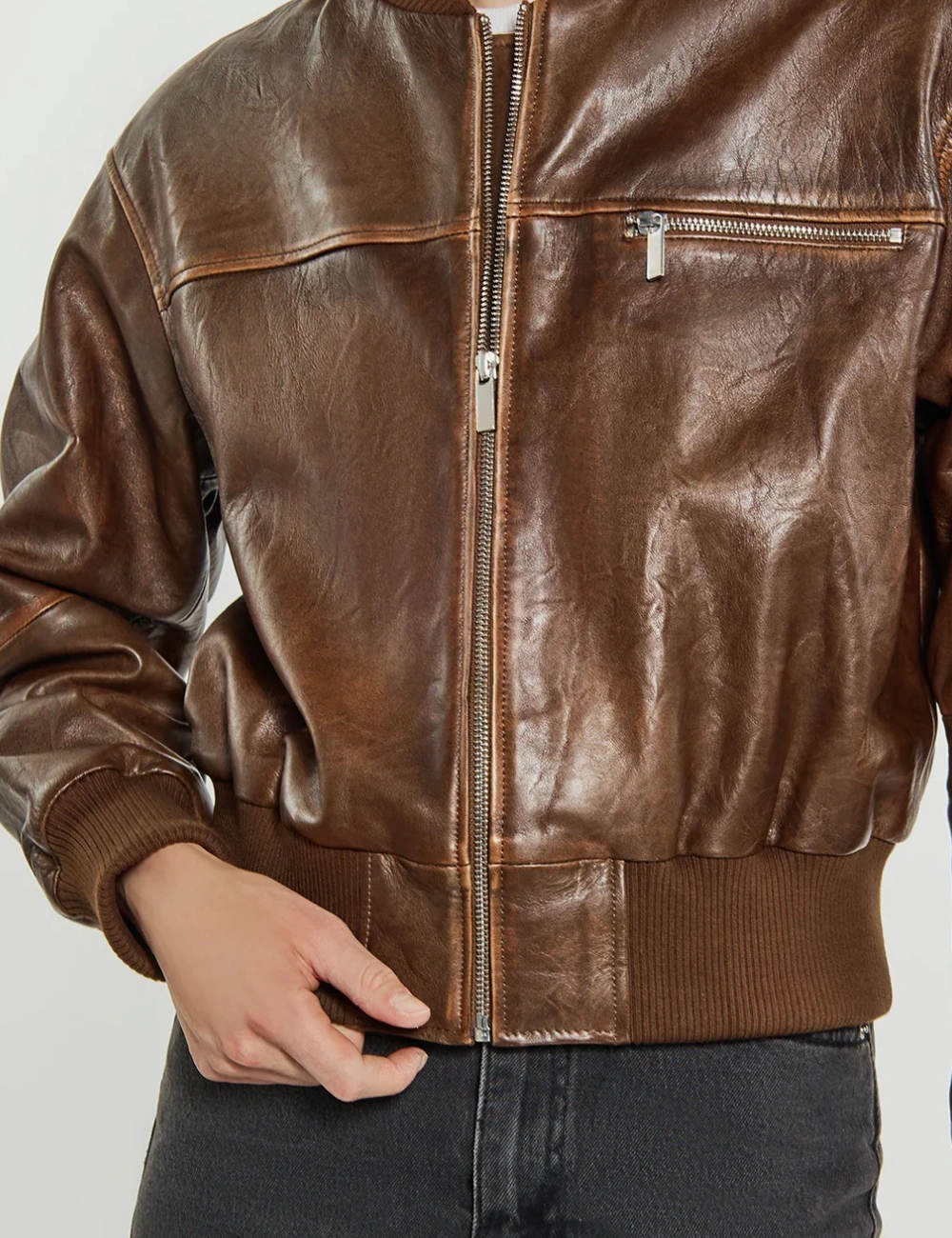 Heritage Women Brown Vintage Bomber Leather Jacket - LeatherMoto (4)