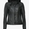 Highschool Black Hooded Leather Jacket – Sleek Urban Essential (1)