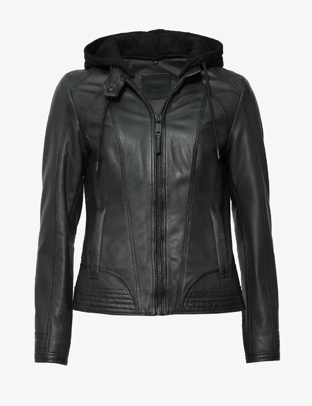 Highschool Black Hooded Leather Jacket – Sleek Urban Essential (1)