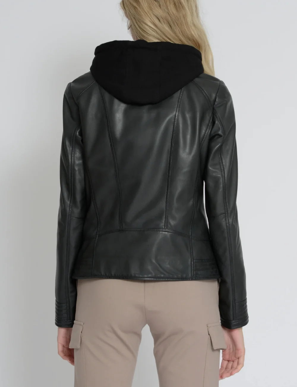 Highschool Black Hooded Leather Jacket – Sleek Urban Essential (4)