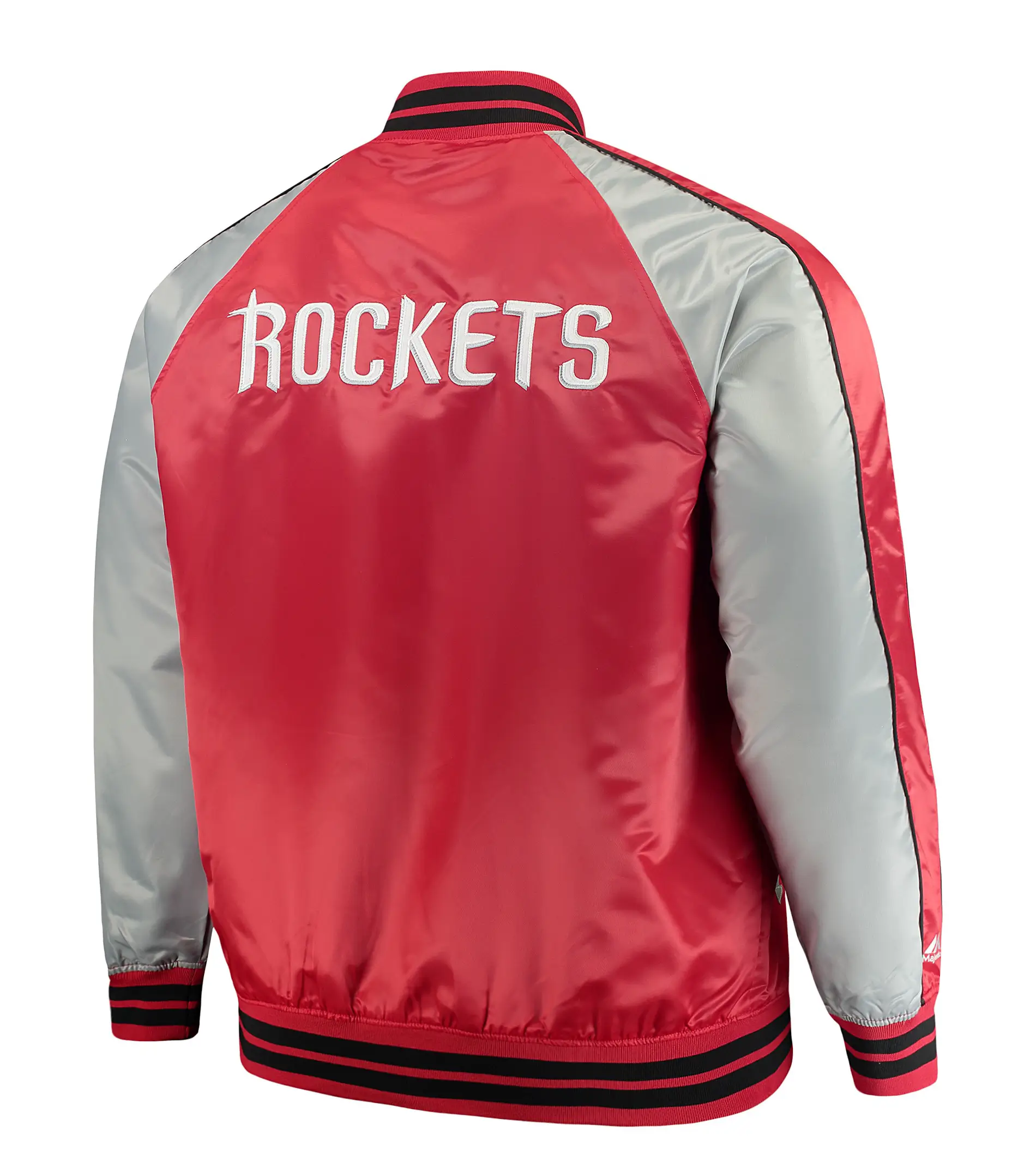 Houston-Rockets-Majestic-Big-Tall-Red-Satin-Full-Snap-Jacket-LeatherMoto