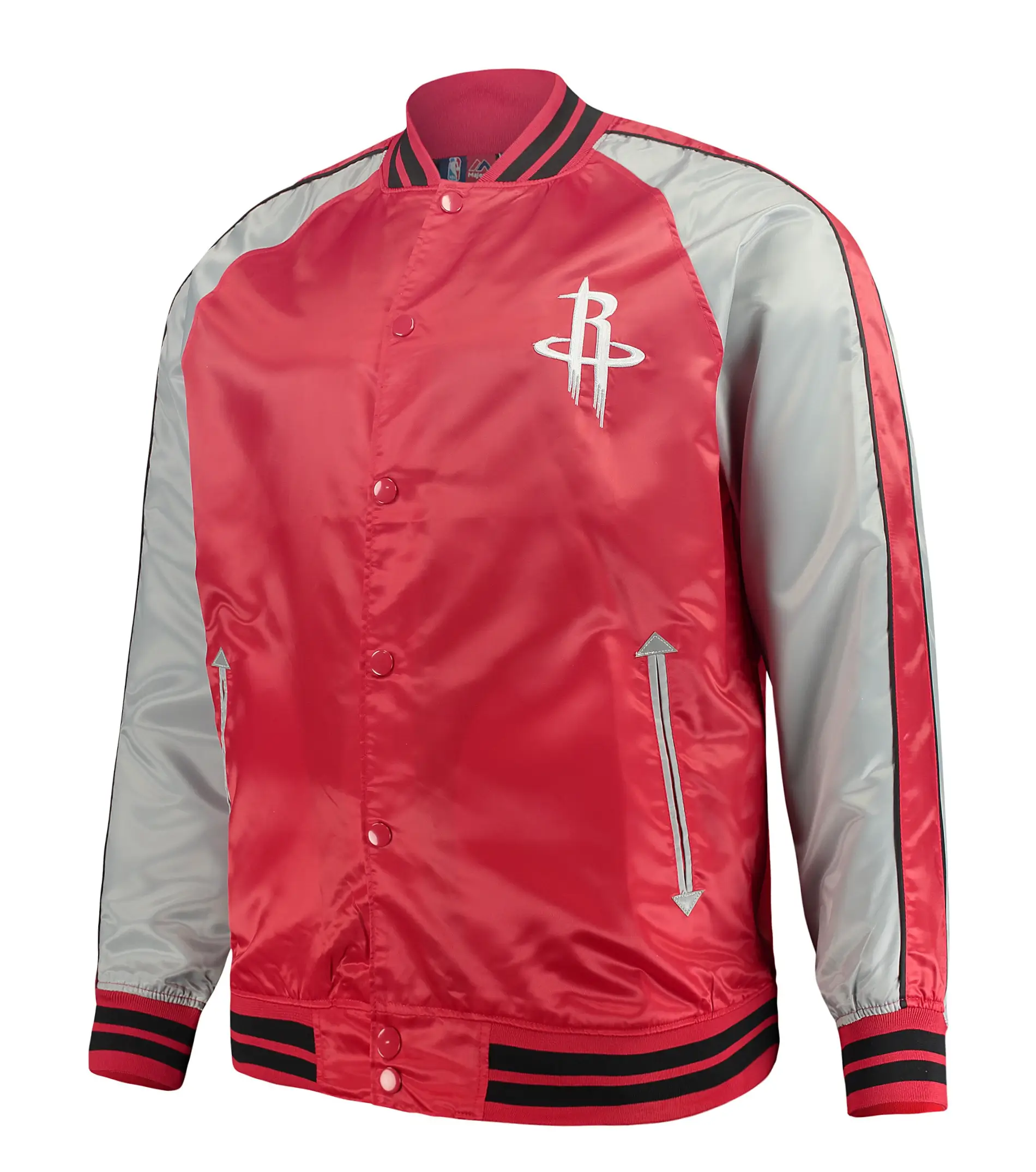 Houston-Rockets-Majestic-Big-Tall-Red-Satin-Full-Snap-Jacket-LeatherMoto