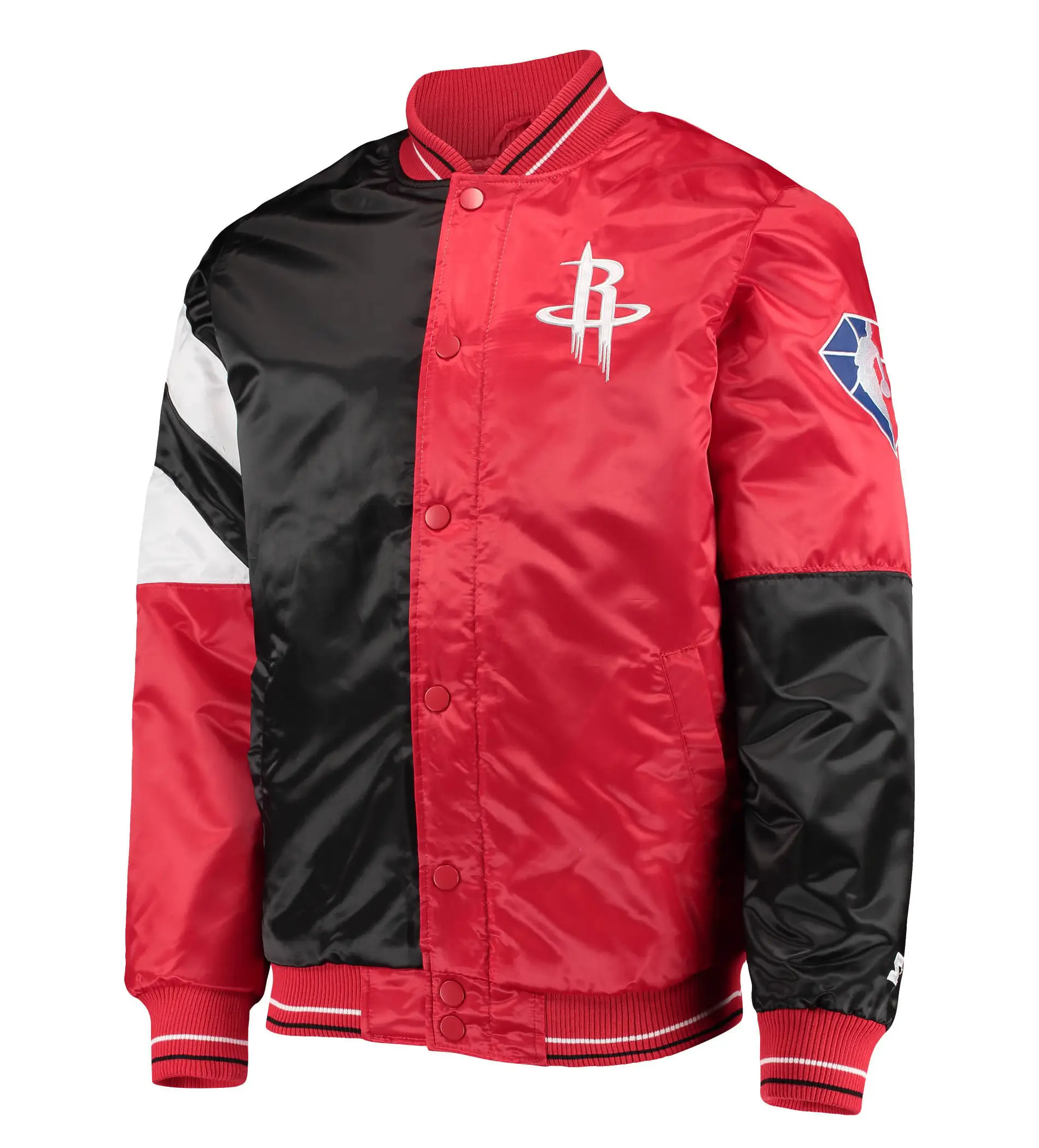 Houston-Rockets-Starter-75th-Anniversary-Leader-Black-Red-Color-Block-Satin-Varsity-Jacket-LeatherMoto
