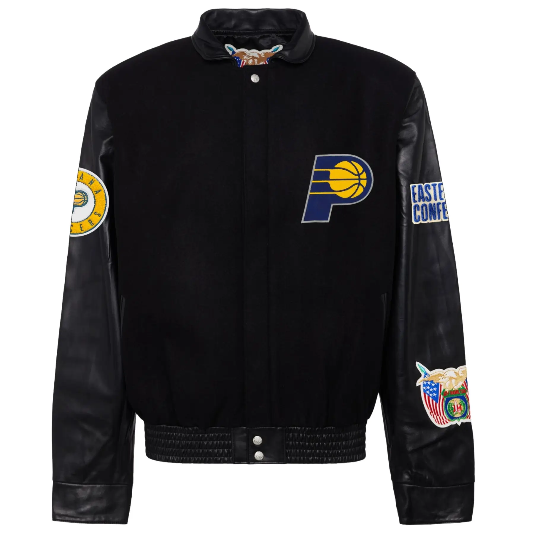 Indiana Pacers Wool & Leather Black Varsity Jacket-LeatherMoto
