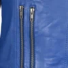 Indigo Rider Women's Blue Leather Cross-Zip Biker Jacket (3)