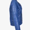 Indigo Rider Women's Blue Leather Cross-Zip Biker Jacket (4)