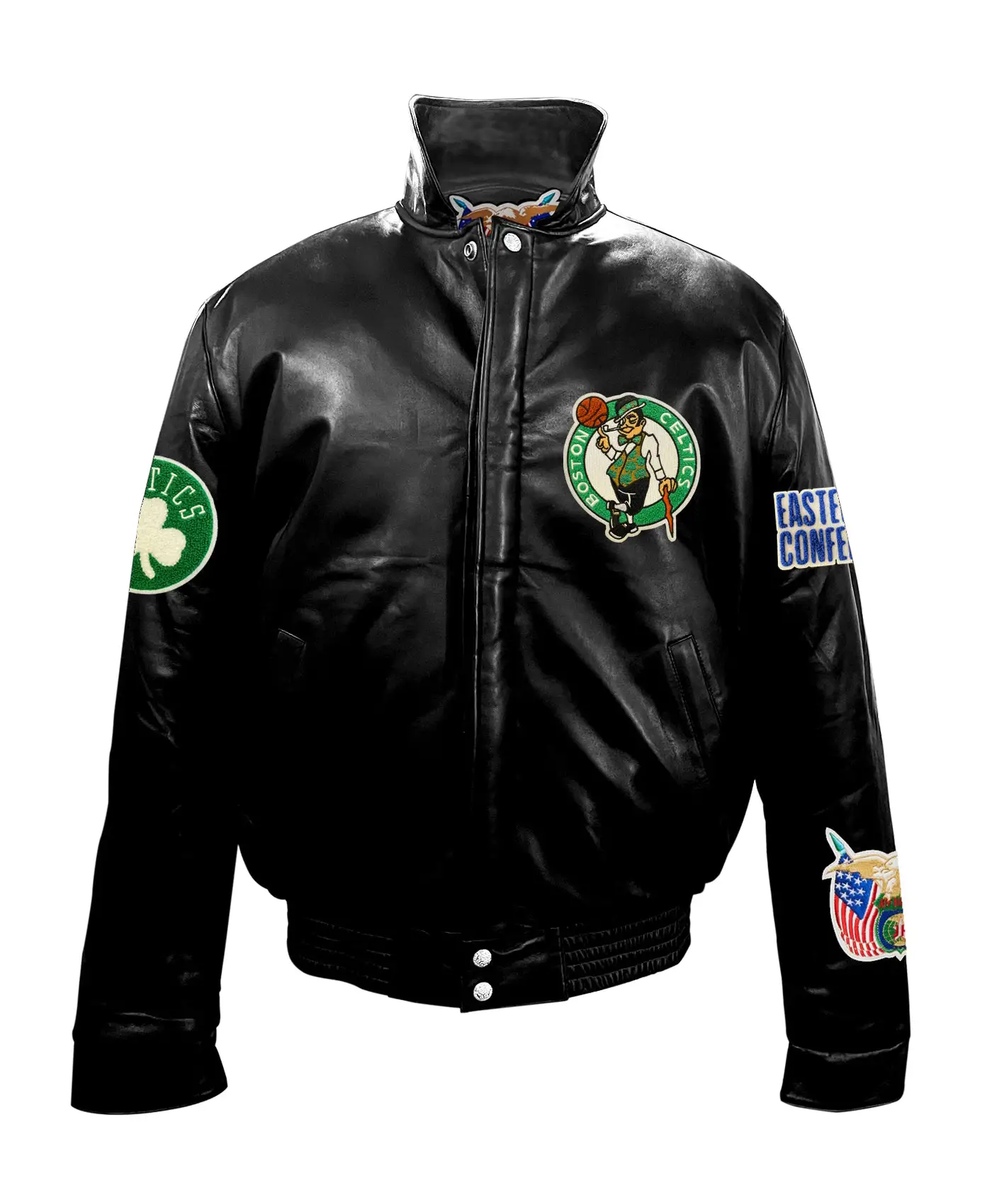 Jeff Hamilton Boston Celtics Full Black Leather Jacket - Black