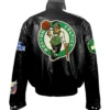 Jeff Hamilton Boston Celtics Full Black Leather Jacket - Black - Image 2