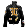 Jeff-Hamilton-Los-Angeles-Lakers-Puffer-Full-Black-Leather-Jacket-LeatherMoto