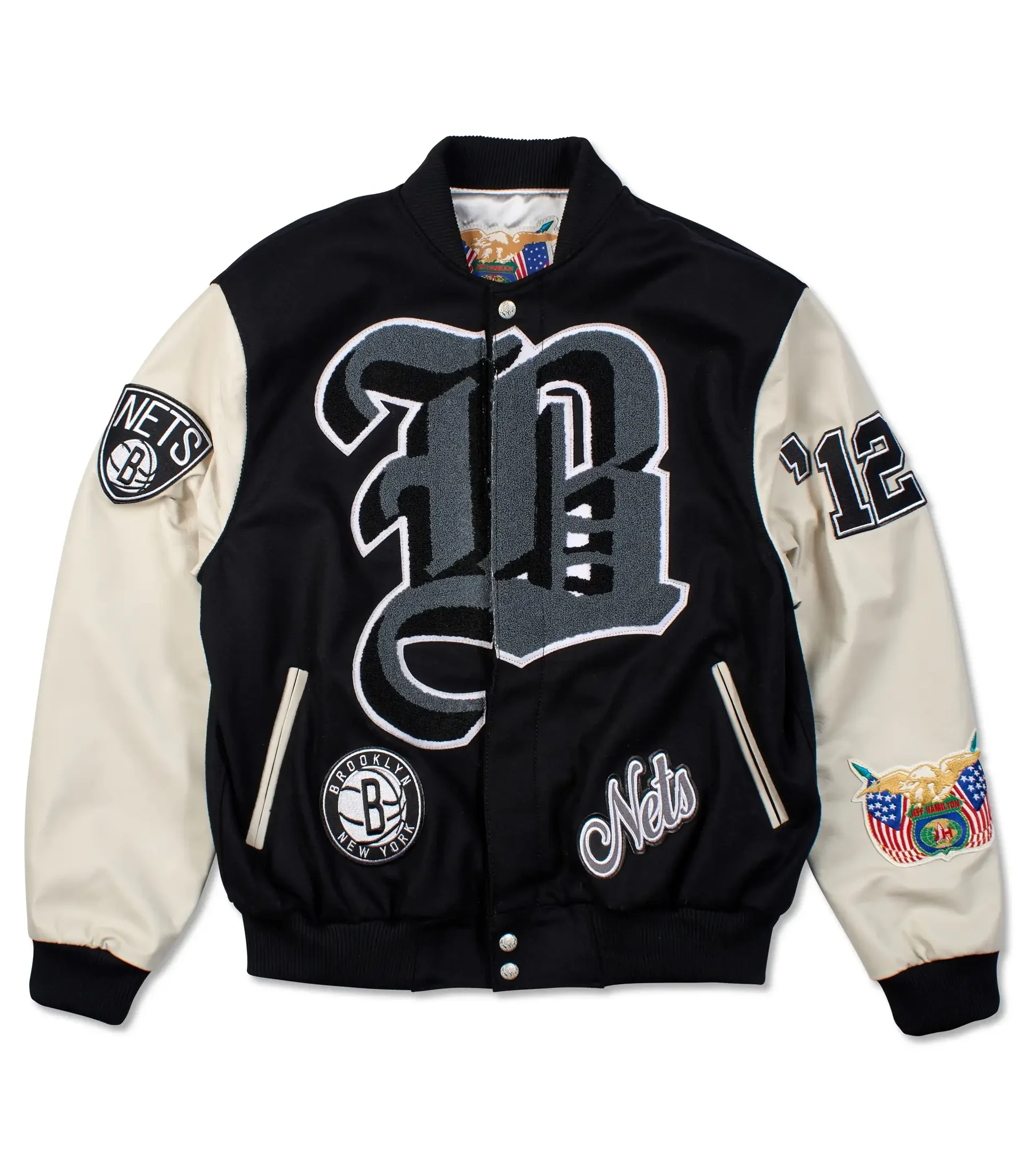 Jeff-Hamilton-X-Brooklyn-Nets-BlackCream-Wool-Leather-Varsity-Jacket-LeatherMoto