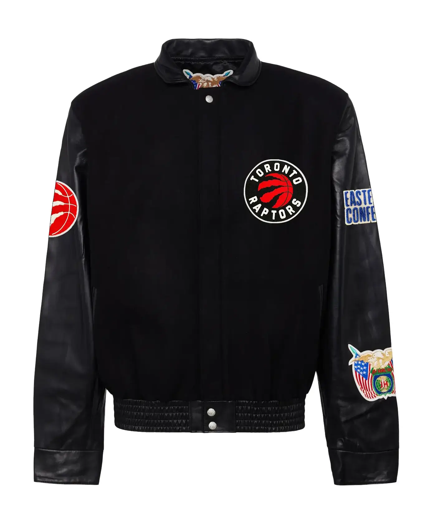 Jeffhamilton X Toronto Raptors Black Wool & Leather Jacket (1)