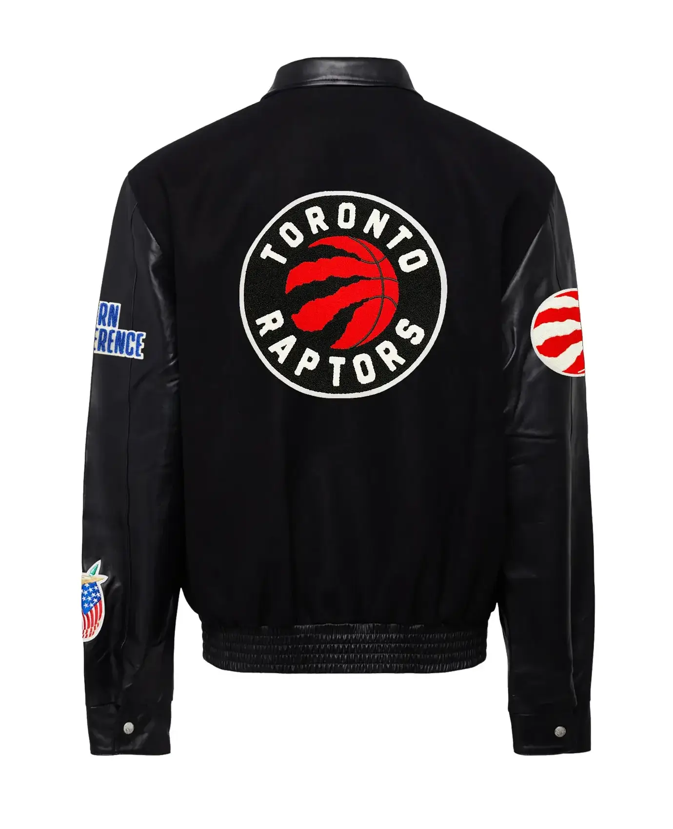 Jeffhamilton X Toronto Raptors Black Wool & Leather Jacket (2)