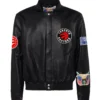 Jeffhamilton X Toronto Raptors Full Black Leather Jacket (1)