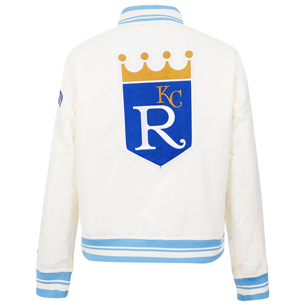 Kansas-City-Royals-Pro-Standard-Classic-Rib-Knitted-Satin-Varsity-Cream-Jacket-LEATHER MOTO 2