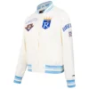Kansas-City-Royals-Pro-Standard-Classic-Rib-Knitted-Satin-Varsity-Cream-Jacket-LEATHER MOTO 3