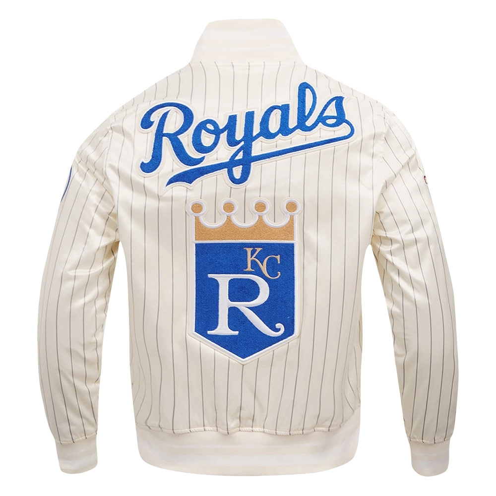 Kansas-City-Royals-Pro-Standard-Cooperstown-Pinstripe-Full-Snap-Satin-Varsity-Jacket-LEATHER MOTO 2