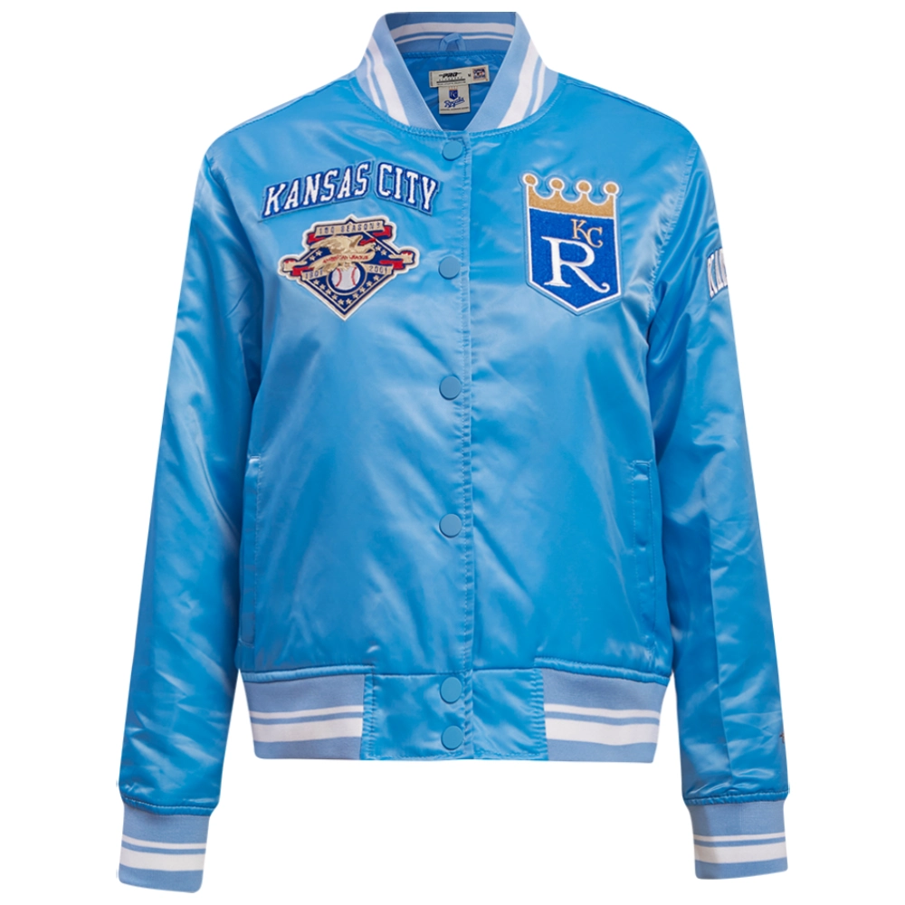 Kansas-City-Royals-Pro-Standard-Full-Snap-Satin-Varsity-Jacket-LEATHER MOTO 1