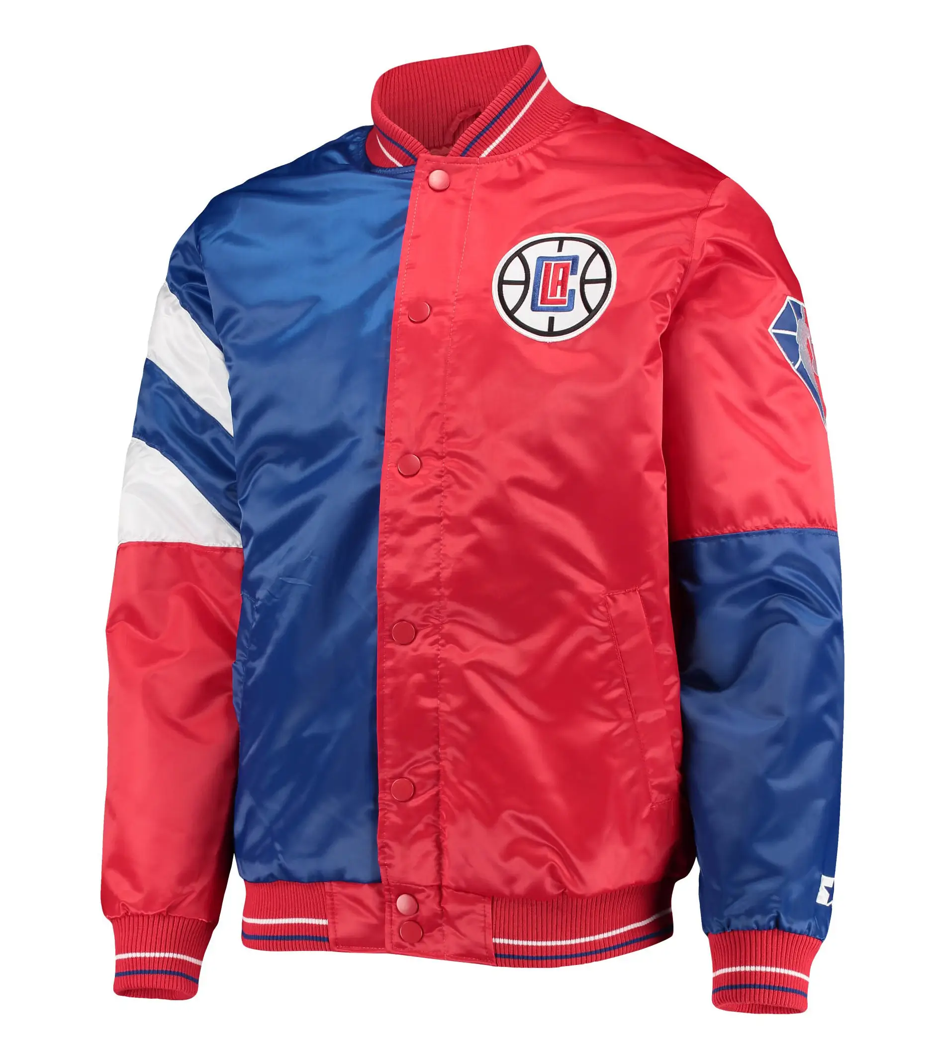 LA-Clippers-Starter-75th-Anniversary-Leader-RoyalRed-Color-Block-Full-Snap-Satin-Varsity-Jacket-1