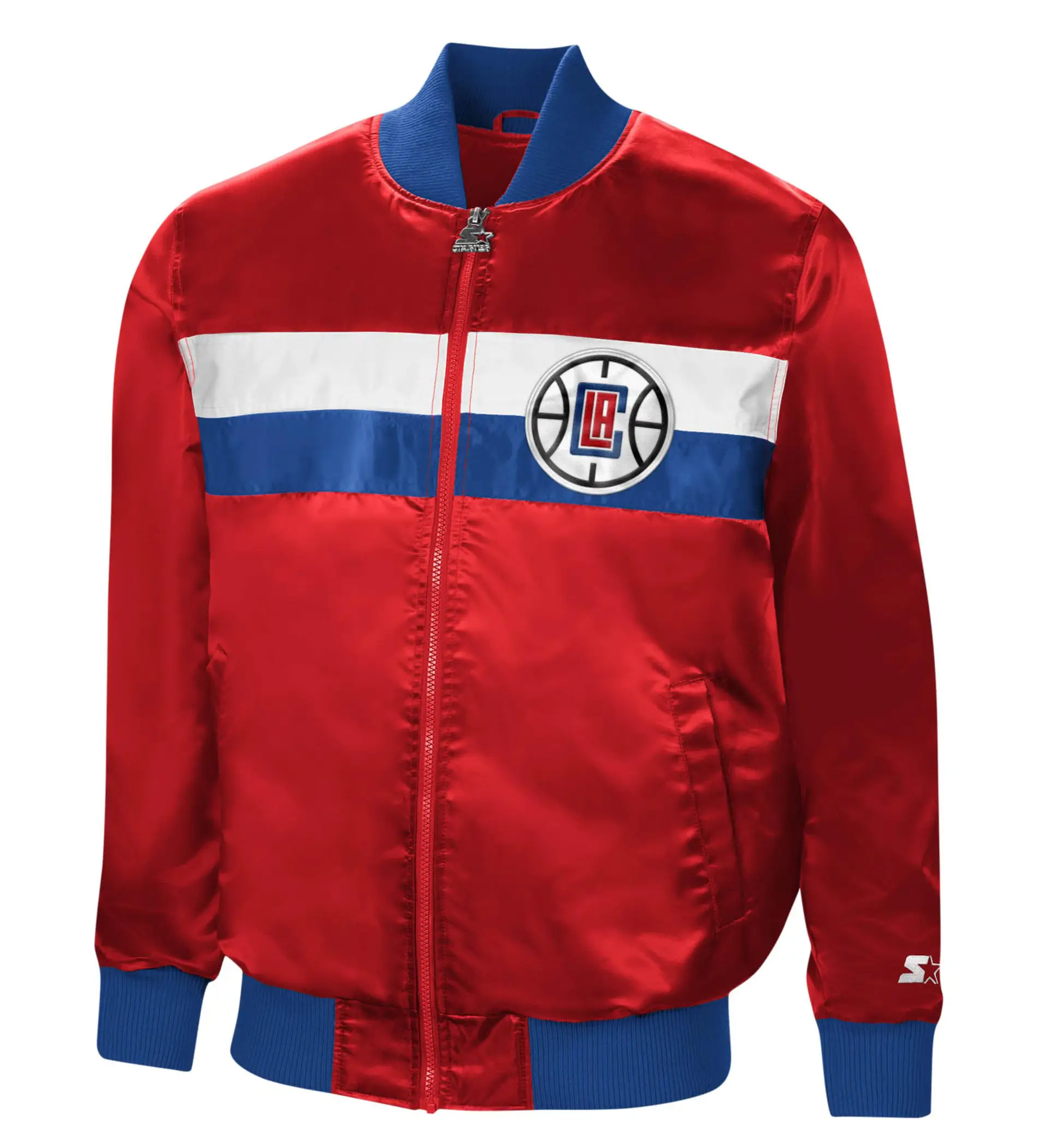 LA-Clippers-Starter-The-Ambassador-Full-Zip-Red-Satin-Varsity-Jacket-1