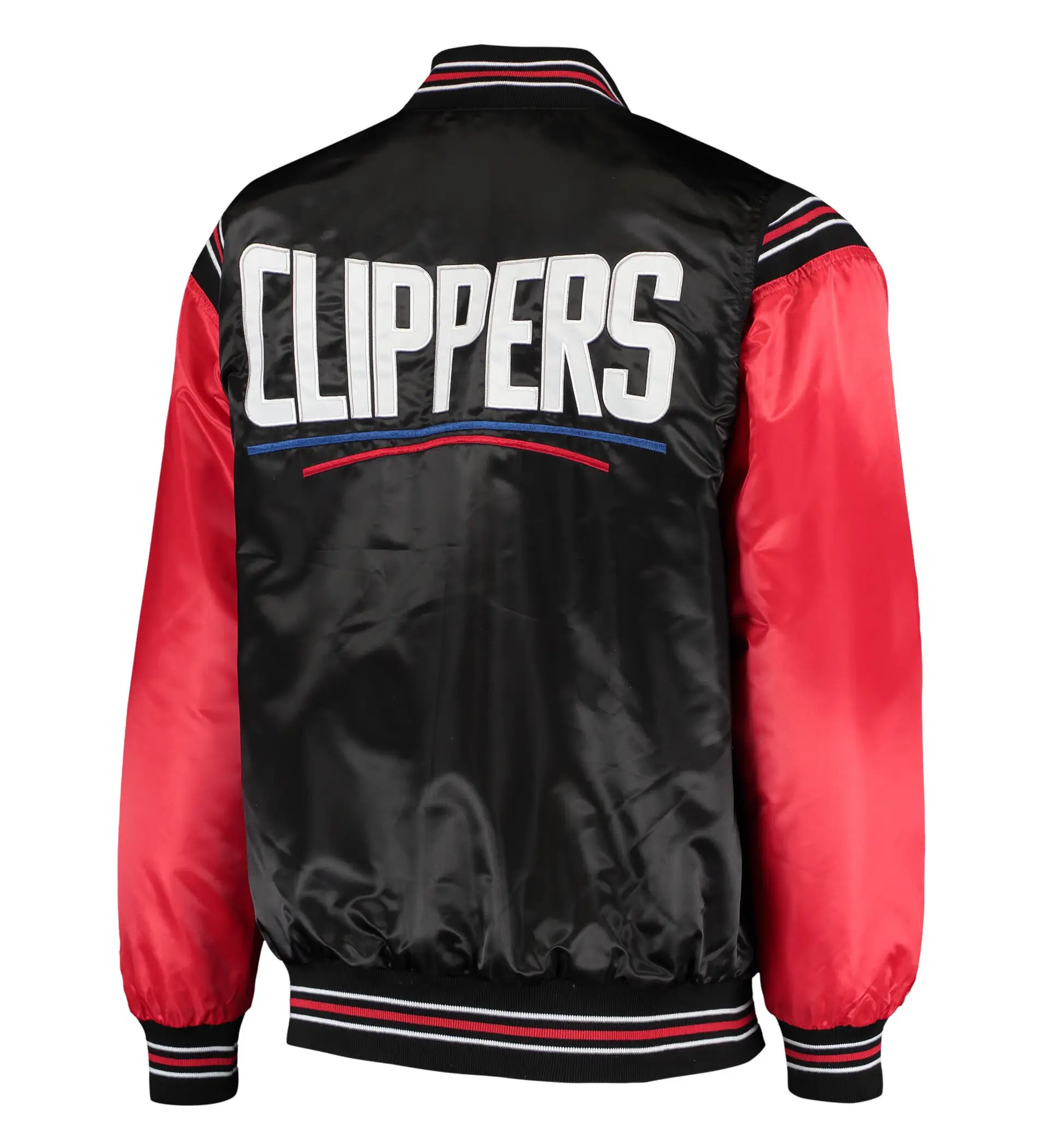 LA-Clippers-Starter-The-Enforcer-Full-Snap-Black-Red-Satin-Varsity-Jacket-2