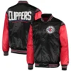 LA-Clippers-Starter-The-Enforcer-Full-Snap-Black-Red-Satin-Varsity-Jacket-4