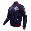 Los-Angeles-Angels-Pro-Standard-Full-Snap-Satin-Varsity-Navy-Jacket-leathe rmoto 3
