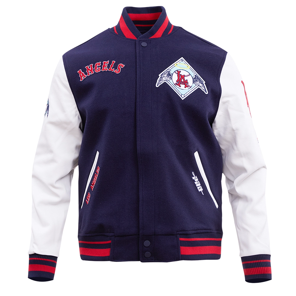 Los-Angeles-Angels-Pro-Standard-Wool-Leather-Varsity-Jacket-leather moto 1