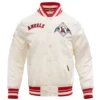 Los-Angeles-Angels-Retro-Classic-Rib-Knitted-Satin-Varsity-Cream-Jacket-leather moto 1