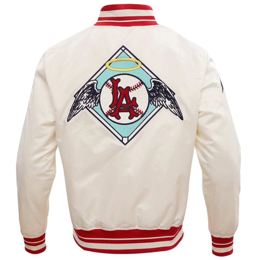 Los-Angeles-Angels-Retro-Classic-Rib-Knitted-Satin-Varsity-Cream-Jacket-leather moto 2