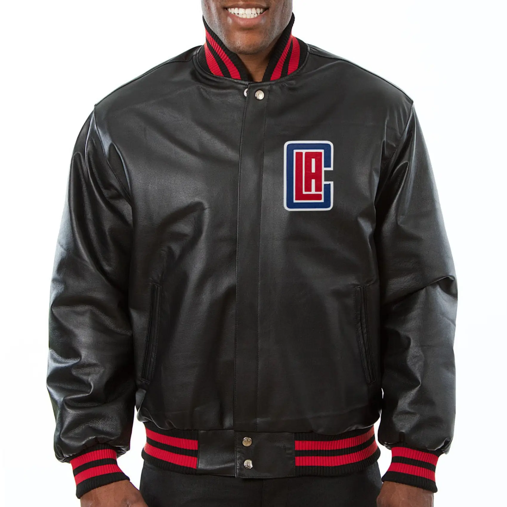 Los-Angeles-Clippers-Black-leather-Varsity-Jacket-Back-LAC-Logo-1-1