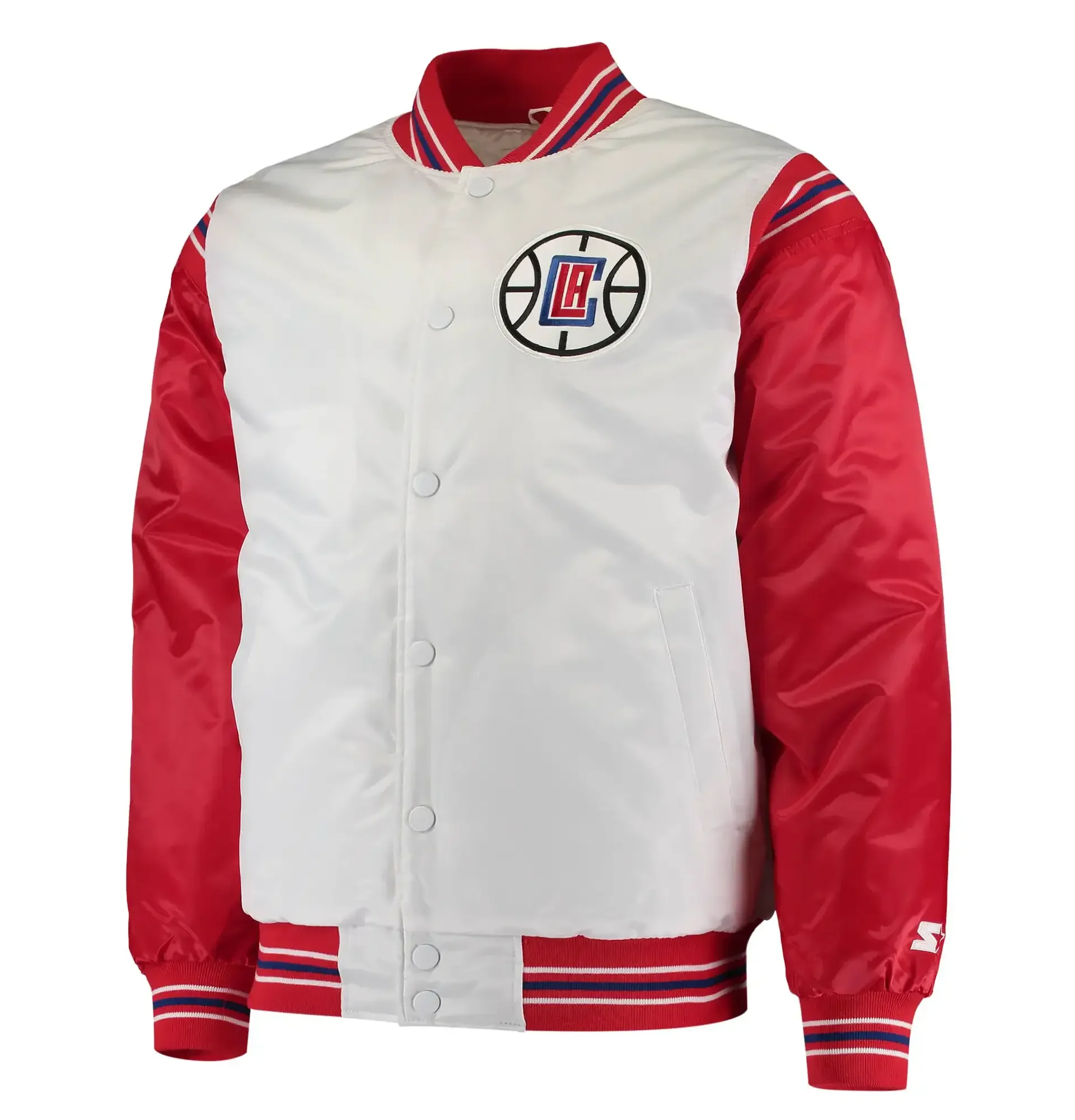 Los-Angeles-Clippers-Starter-Renegade-Full-Snap-White-Red-Satin-Varsity-Jacket-1