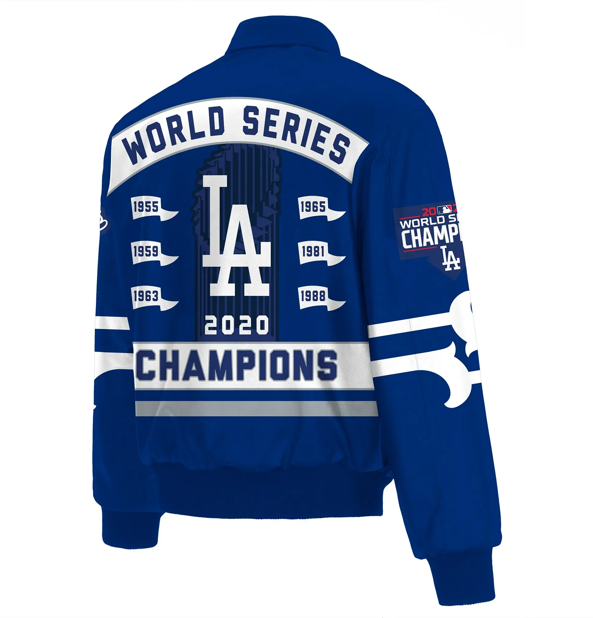 Los-Angeles-Dodgers-2020-World-Series-Champions-Blue-Varsity-Jacket-leather moto 2