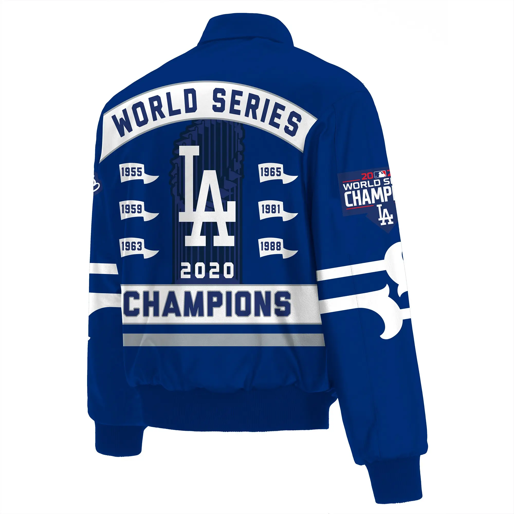 Los-Angeles-Dodgers-2020-World-Series-Champions-Blue-Varsity-Jacket-leather moto 2
