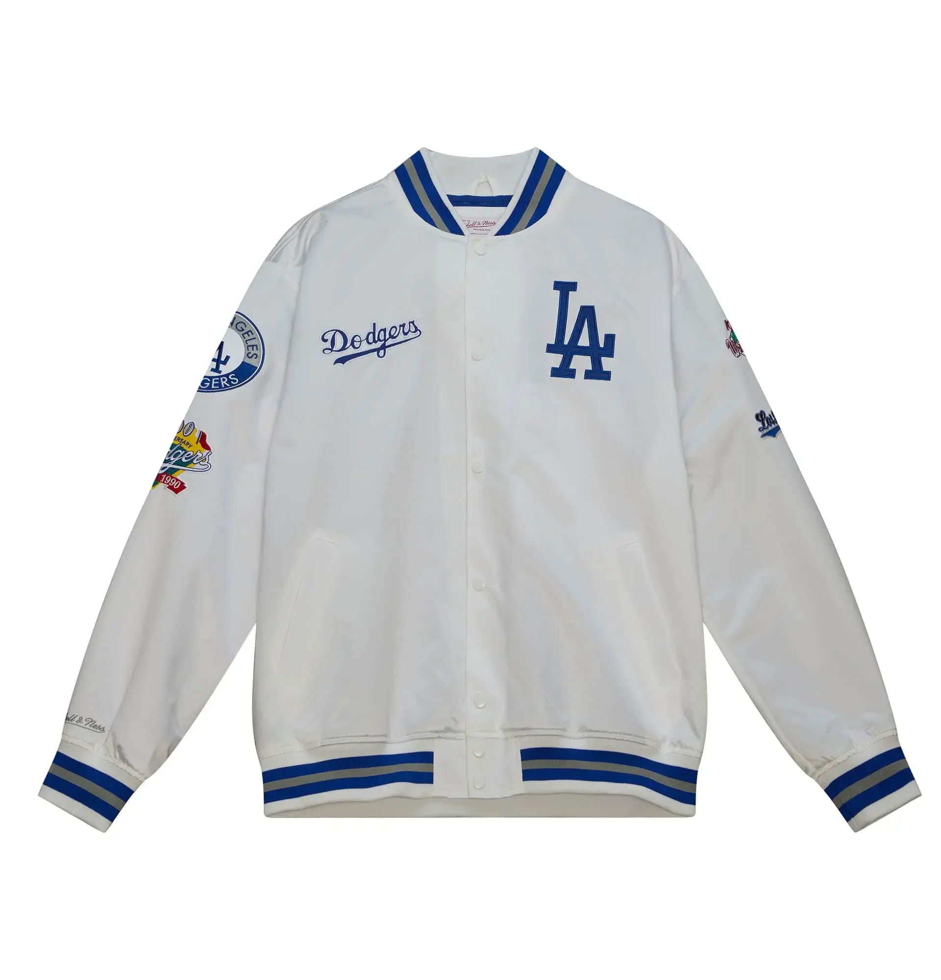 Los-Angeles-Dodgers-City-Collection-Lightweight-Satin-Varsity-Jacket-leather moto 1