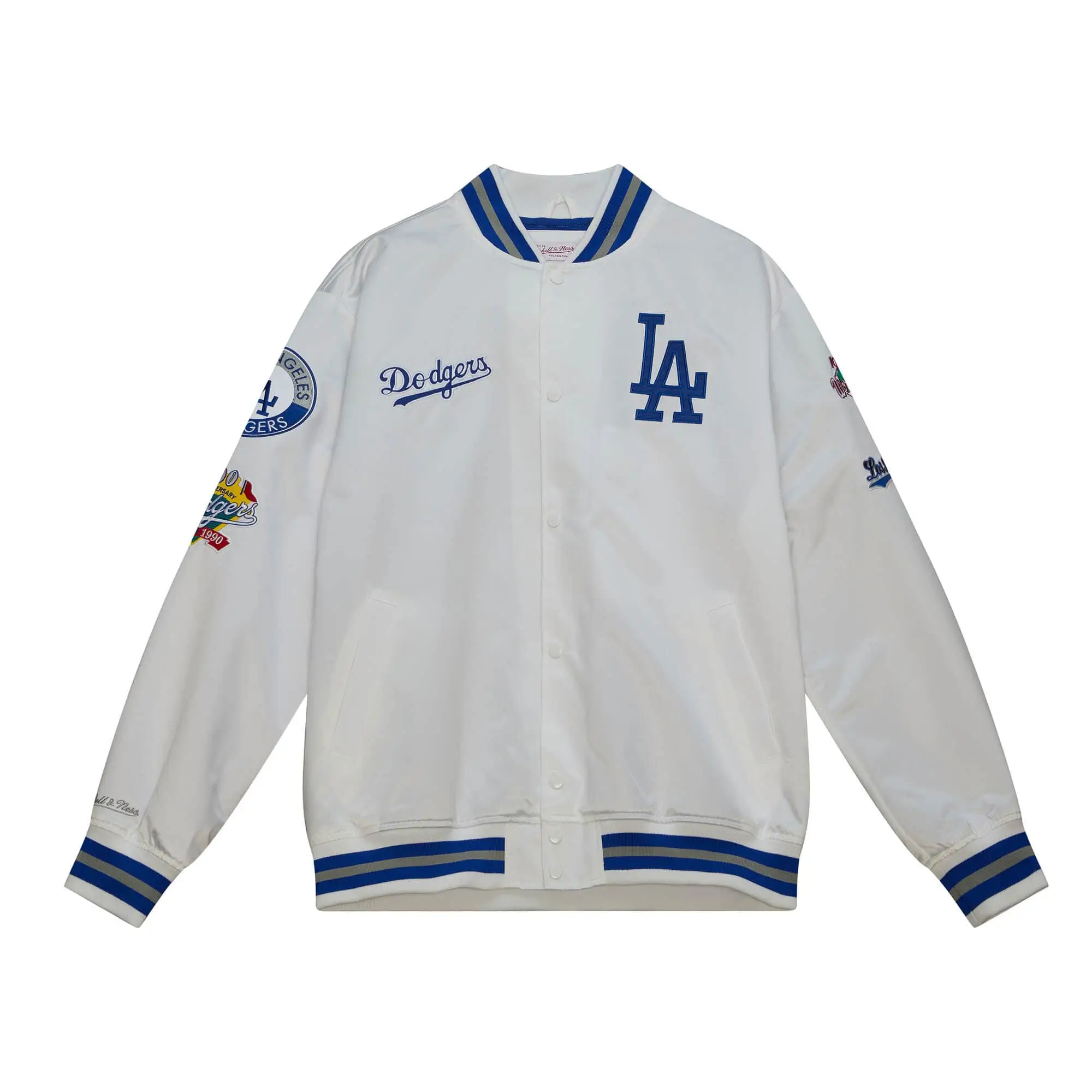 Los-Angeles-Dodgers-City-Collection-Lightweight-Satin-Varsity-Jacket-leather moto 1