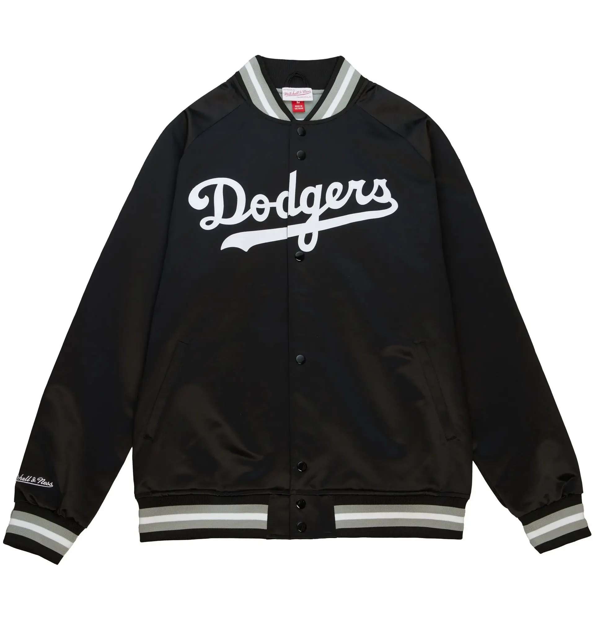 Los-Angeles-Dodgers-Double-Clutch-Black-Varsity-Jacket-leather moto 1
