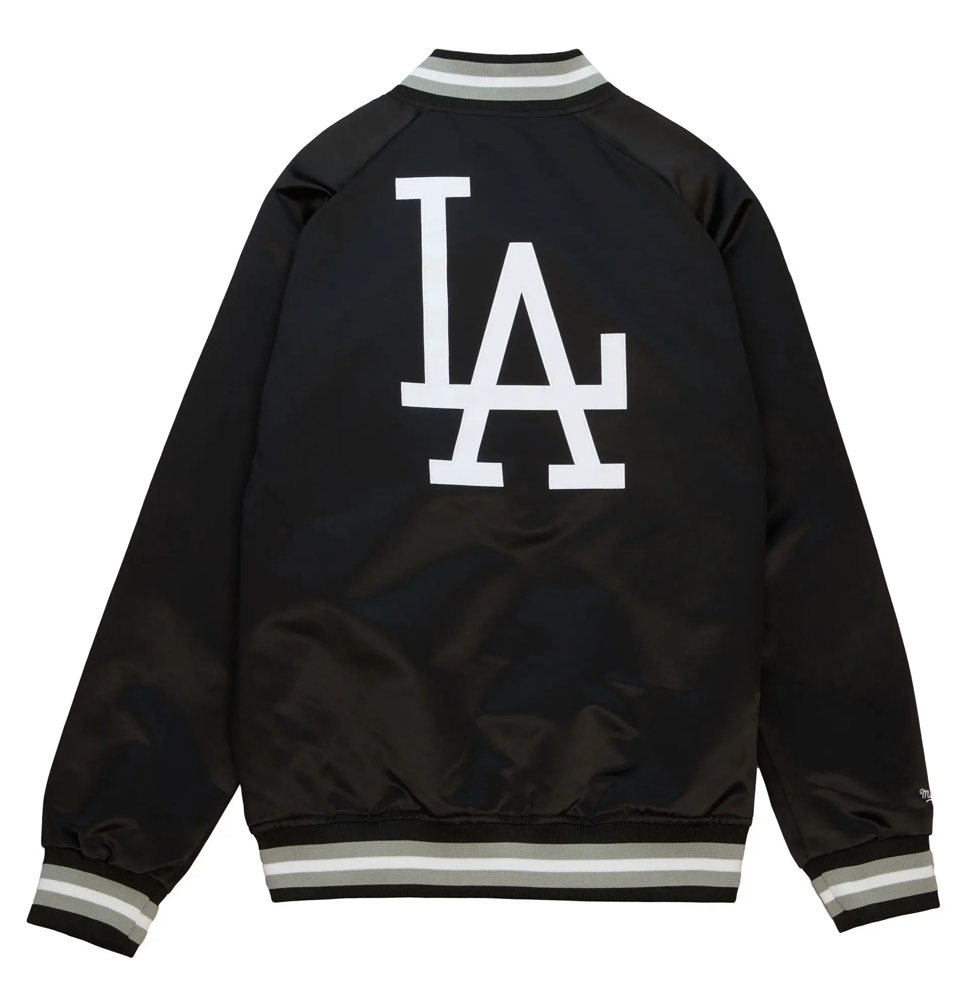 Los-Angeles-Dodgers-Double-Clutch-Black-Varsity-Jacket-leather moto 2